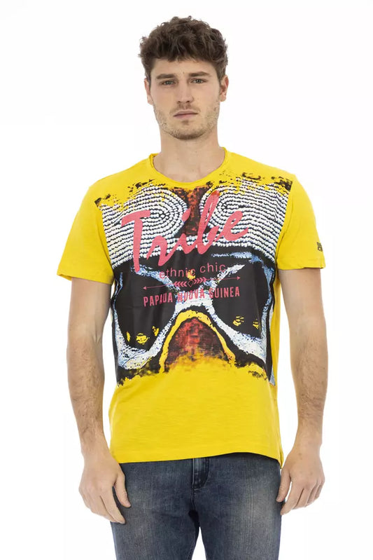 Trussardi Action Gelbes Baumwoll-Männer-T-Shirt