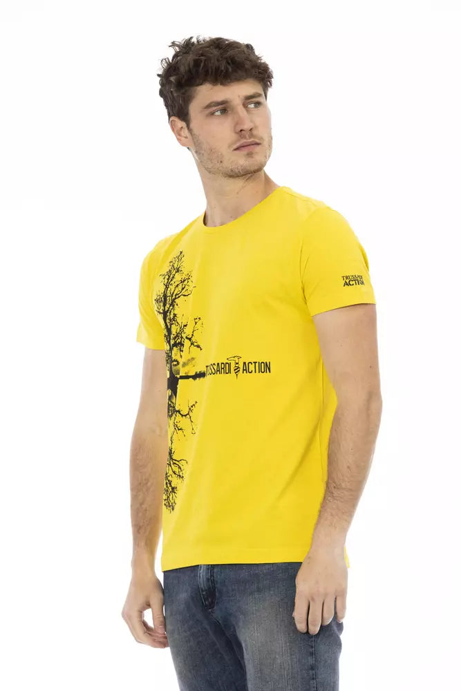 Trussardi Action Gelbes Baumwoll-T-Shirt für Herren