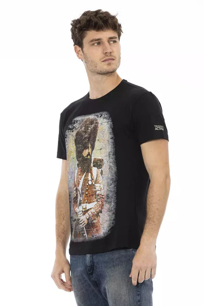 Trussardi Action Schwarzes Baumwoll-T-Shirt für Herren