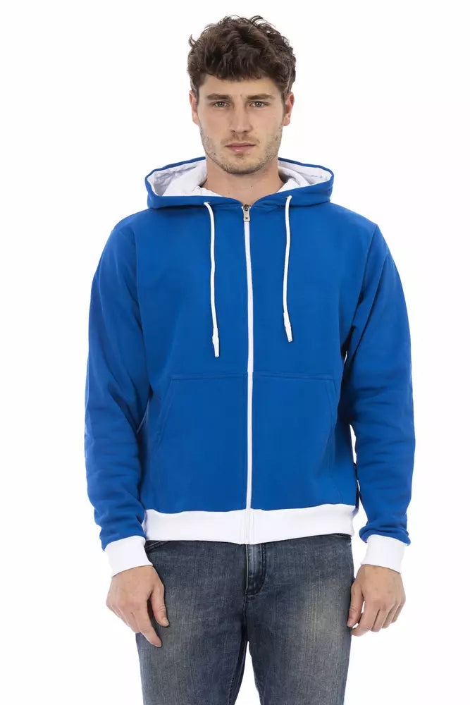 Blauer Wollpullover