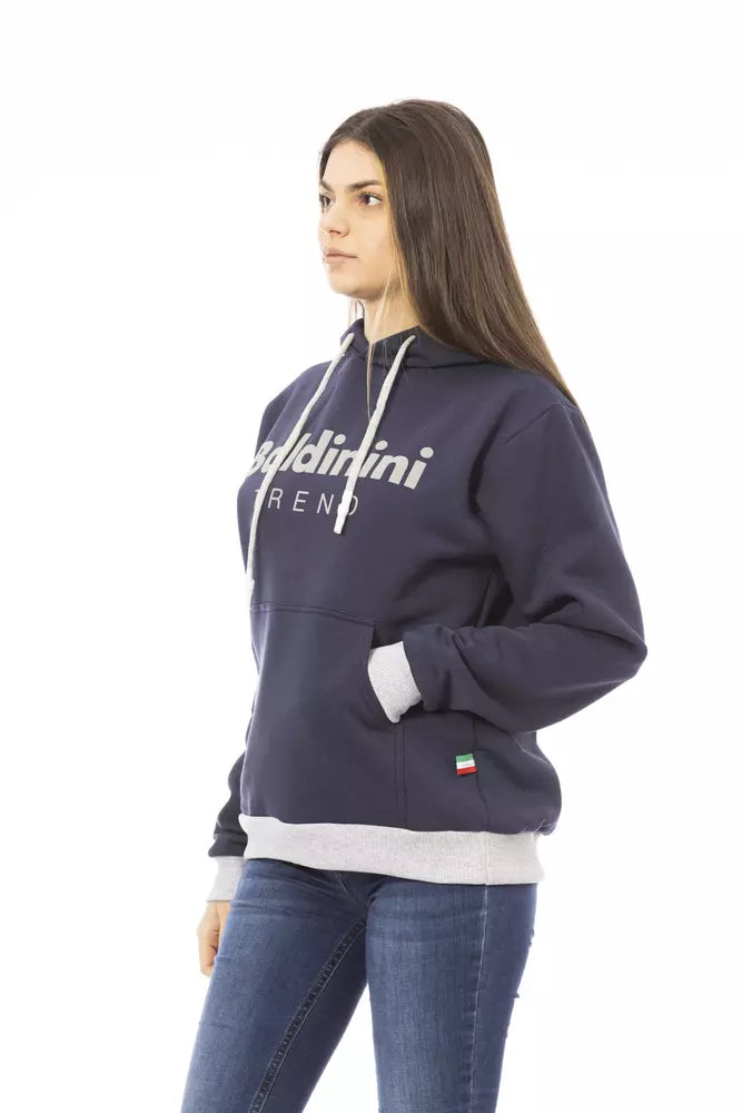 Blauer Baumwollpullover