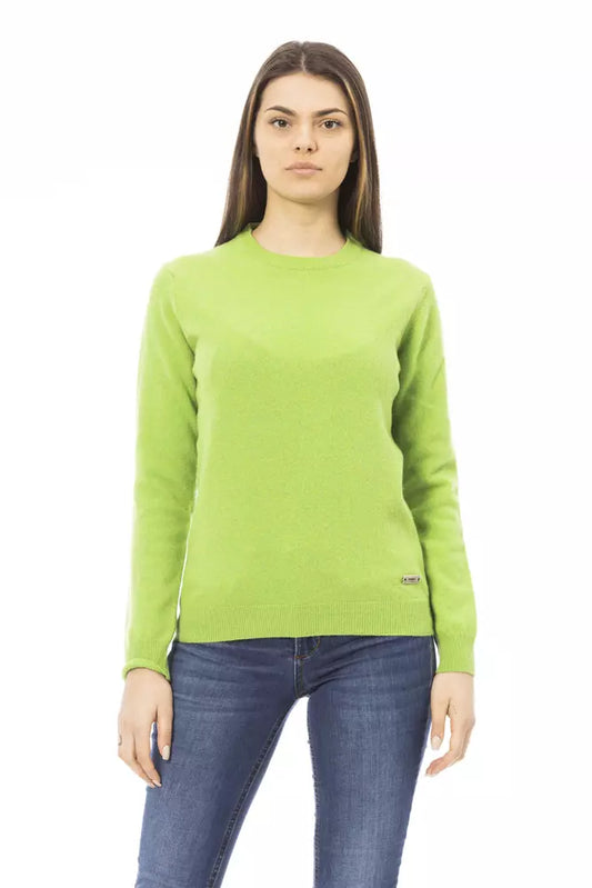 Baldinini Trend Grüner Wollpullover für Damen