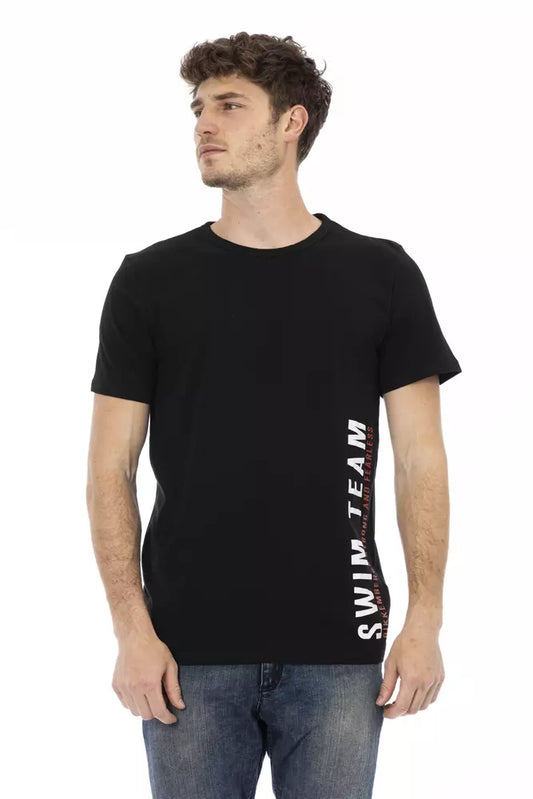 Schwarzes Baumwoll-T-Shirt