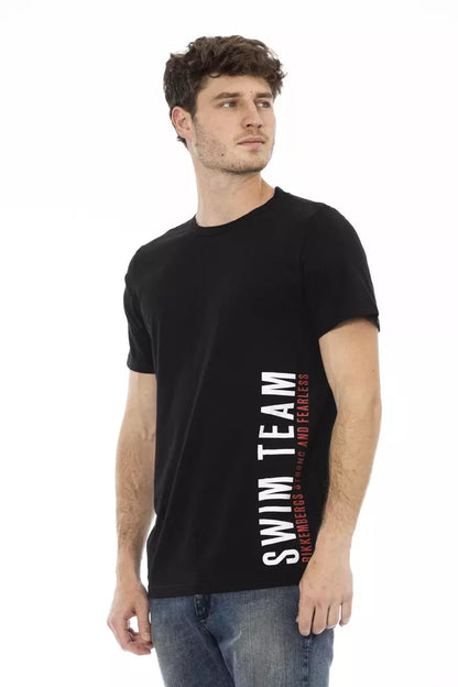 Schwarzes Baumwoll-T-Shirt