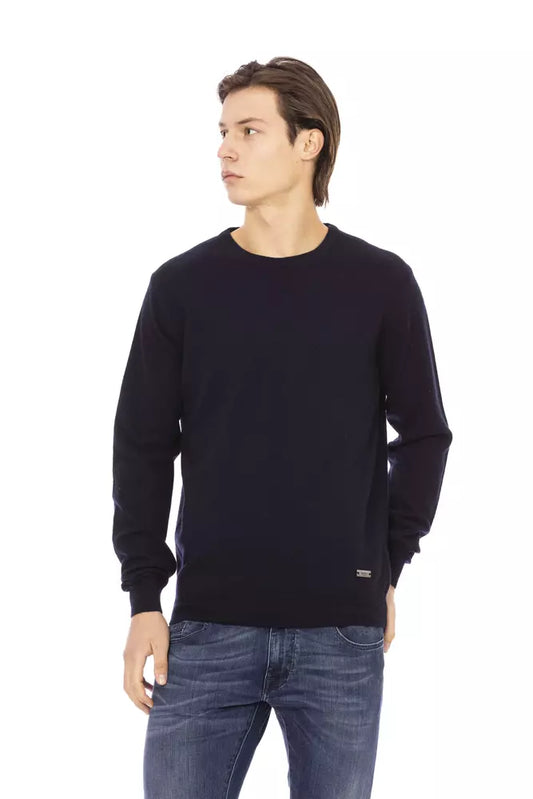 Baldinini Trend Blauer Wollpullover für Herren