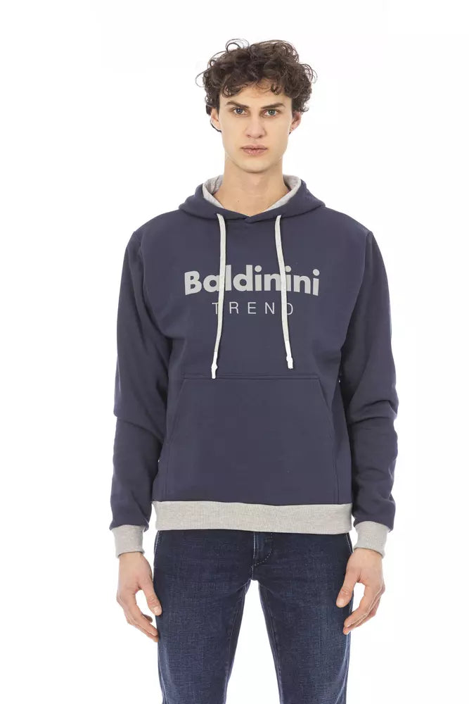 Blauer Baumwollpullover