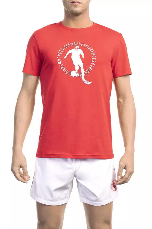 Rotes Baumwoll-T-Shirt