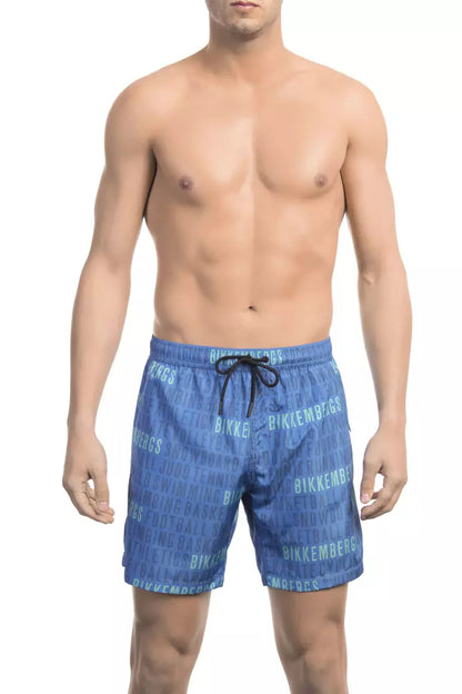 Bikkembergs Blue Polyester Men Swim Shorts