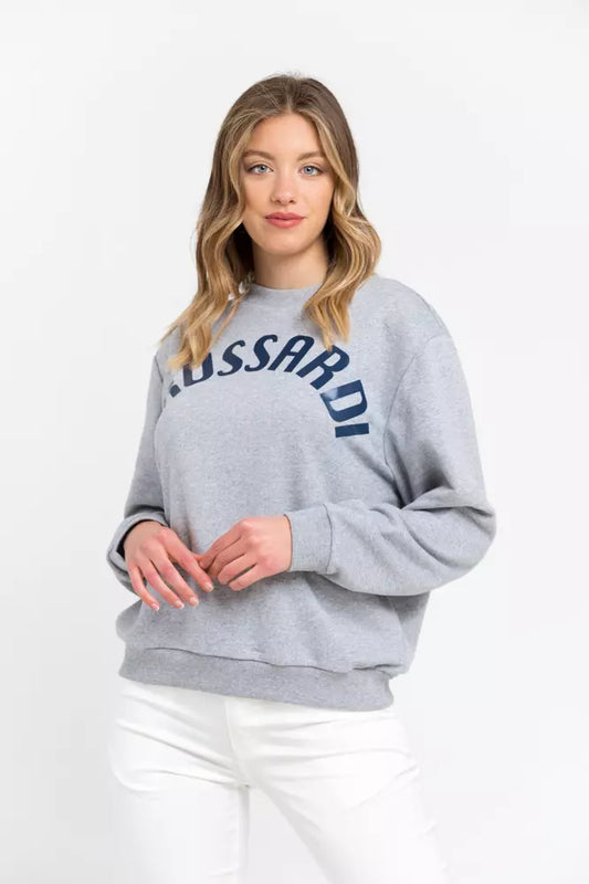 Trussardi Grauer Baumwollpullover für Damen