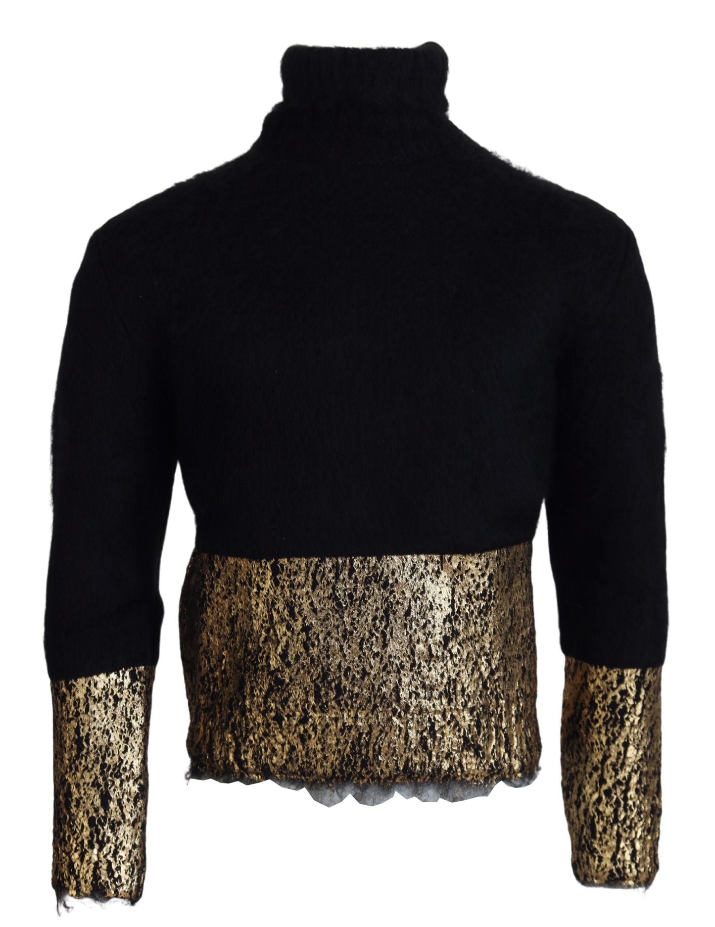 Dolce &amp; Gabbana – Umwerfender Pullover mit Rundhalsausschnitt in Schwarz und Gold