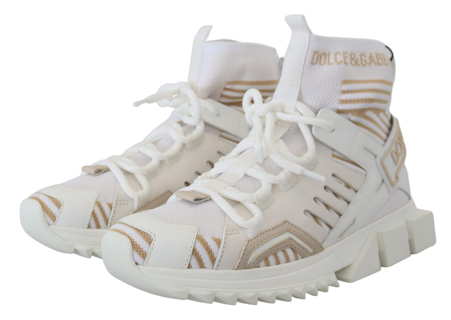 Dolce &amp; Gabbana Elegante weiß-beige SORRENTO Sneakers