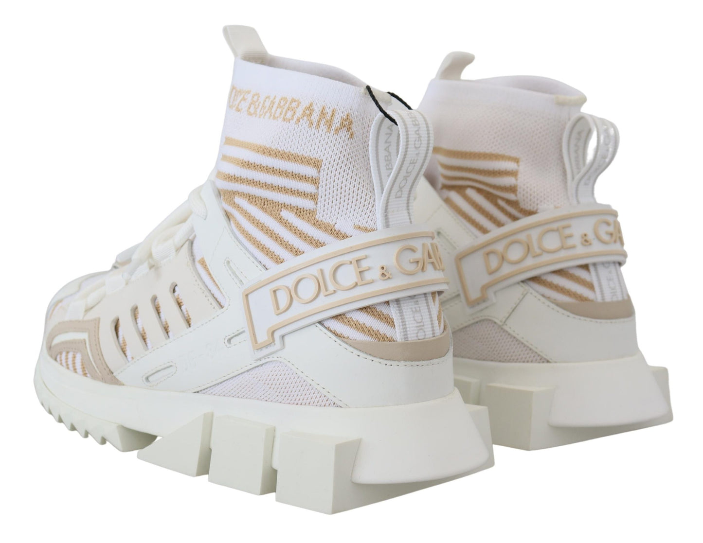 Dolce &amp; Gabbana Elegante weiß-beige SORRENTO Sneakers