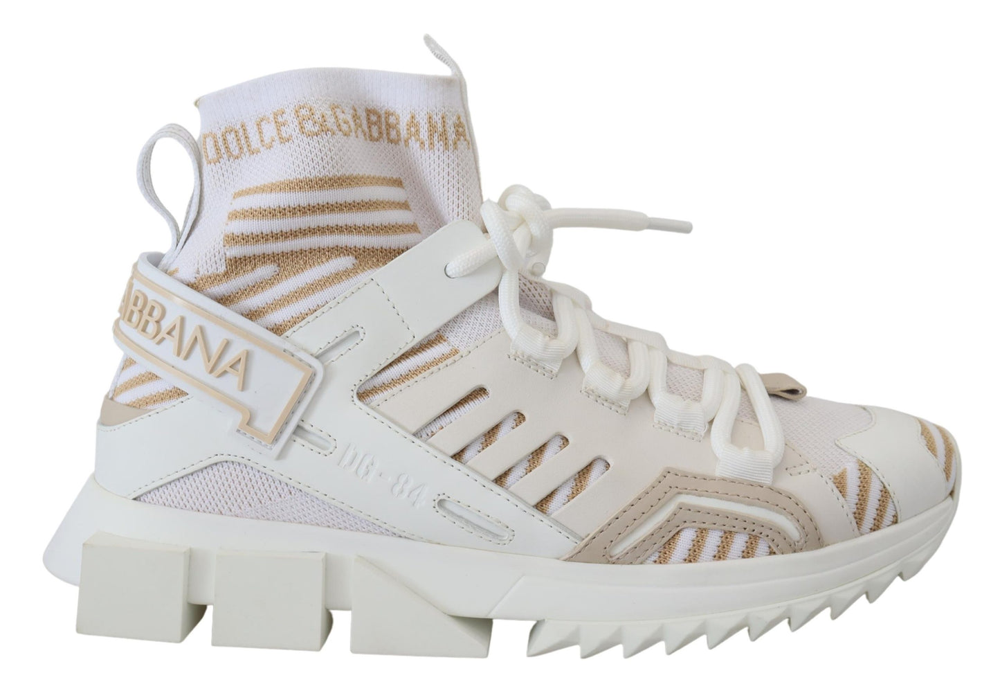 Dolce &amp; Gabbana Elegante weiß-beige SORRENTO Sneakers