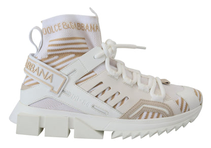 Dolce &amp; Gabbana Elegante weiß-beige SORRENTO Sneakers