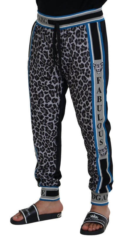 Pantaloni jogger con stampa leopardata DG King multicolore