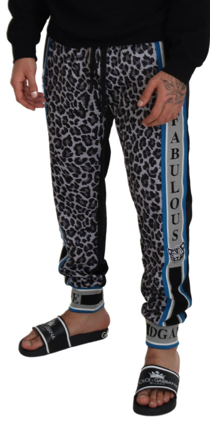 Pantaloni jogger con stampa leopardata DG King multicolore