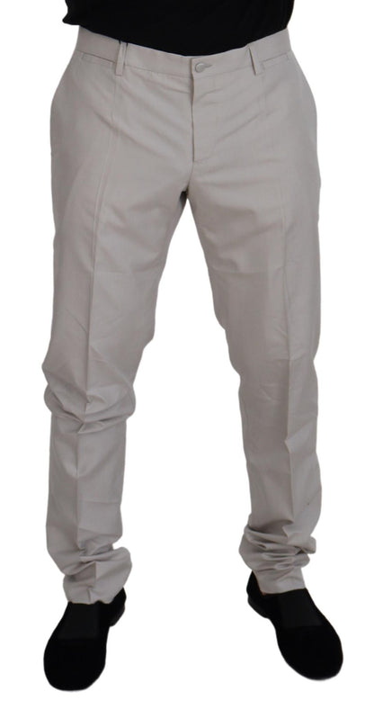 Dolce & Gabbana Elegant Off White Silk Blend Trousers