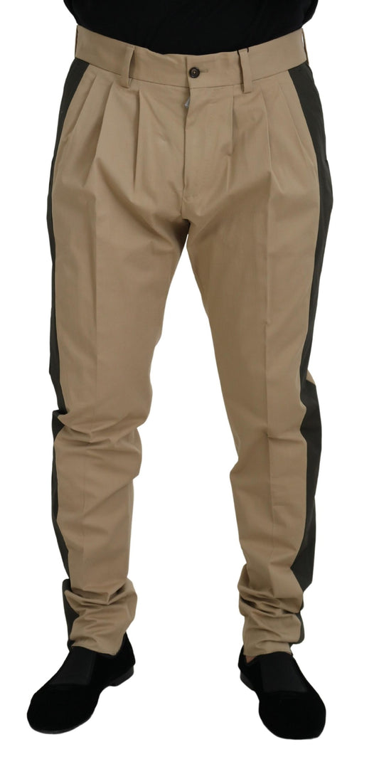 Pantaloni da uomo chino in cotone nero marrone