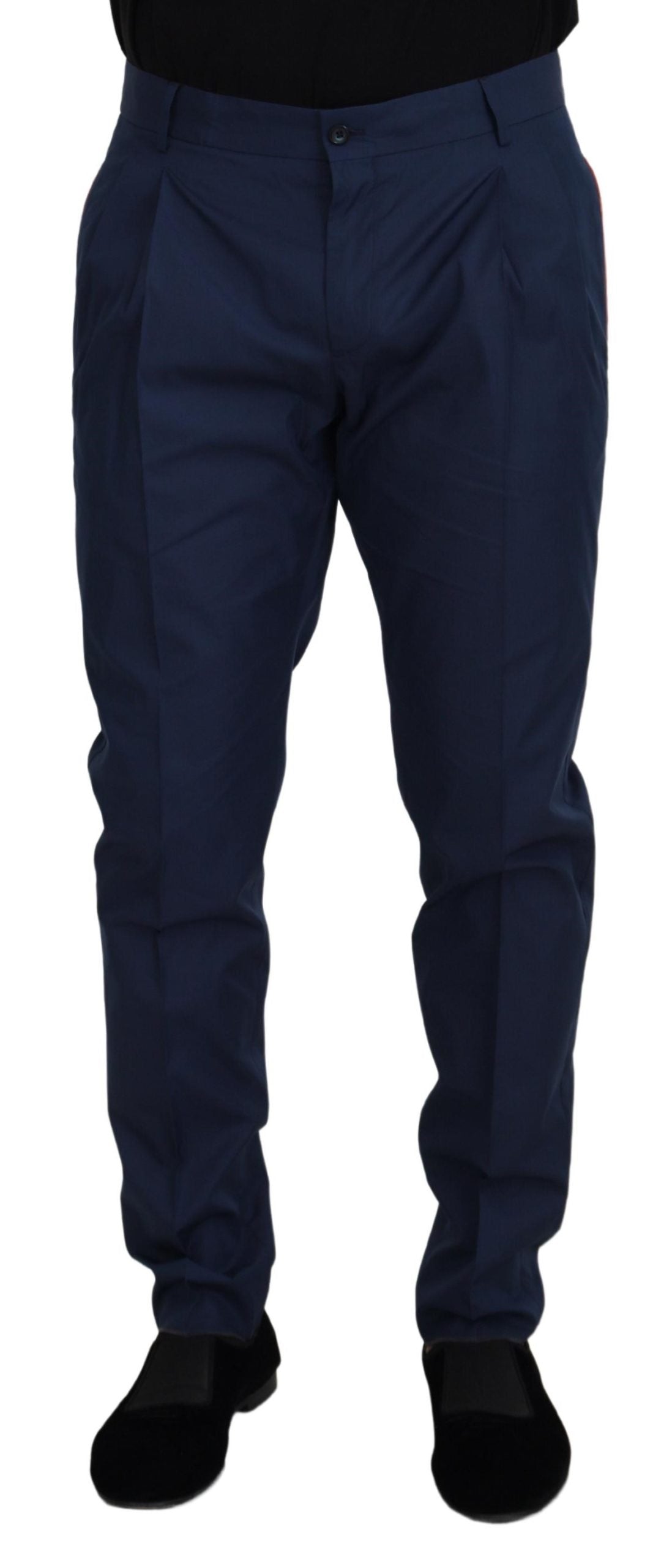 Pantaloni formali chino in cotone blu