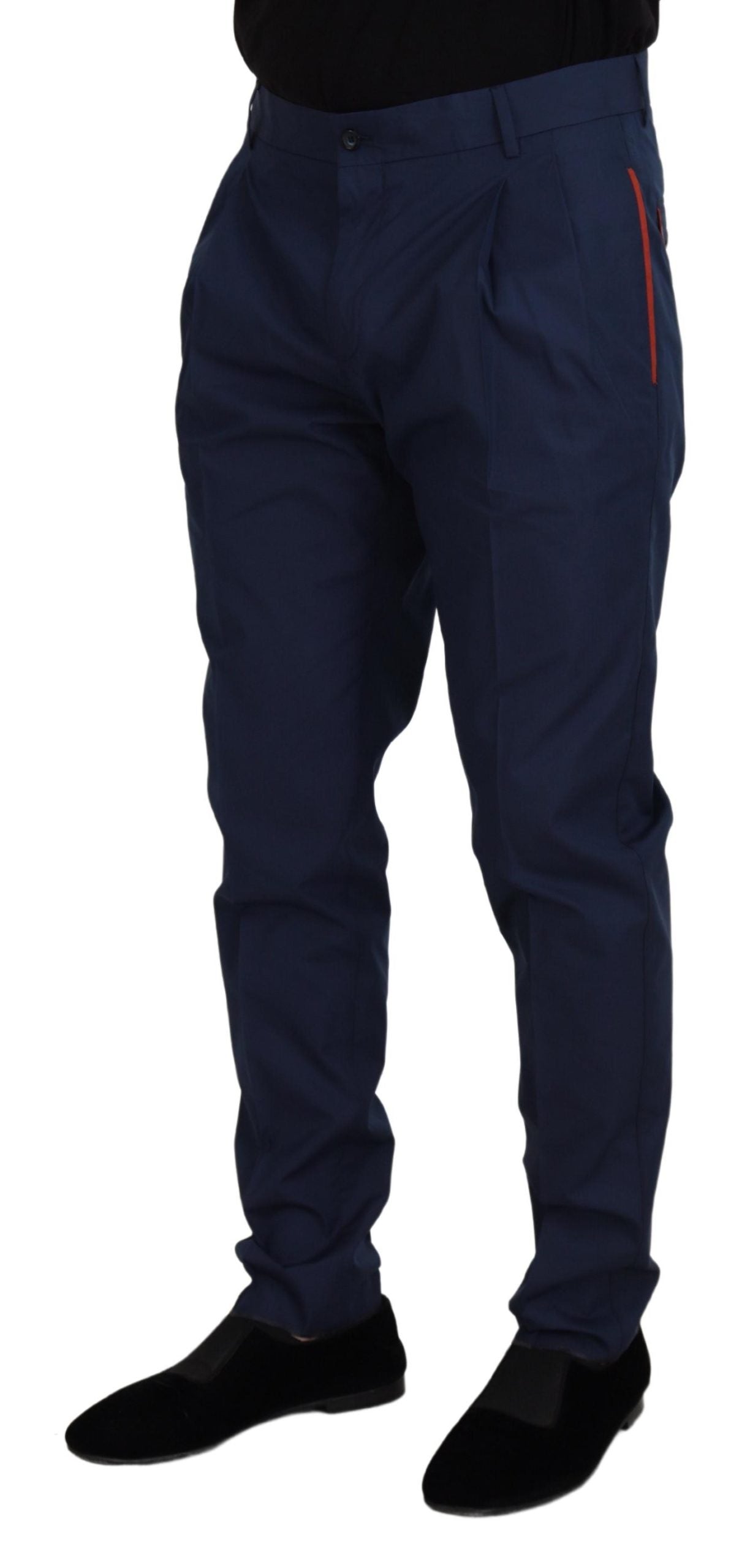 Pantaloni formali chino in cotone blu