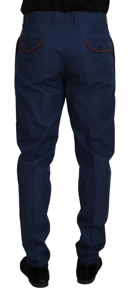 Pantaloni formali chino in cotone blu