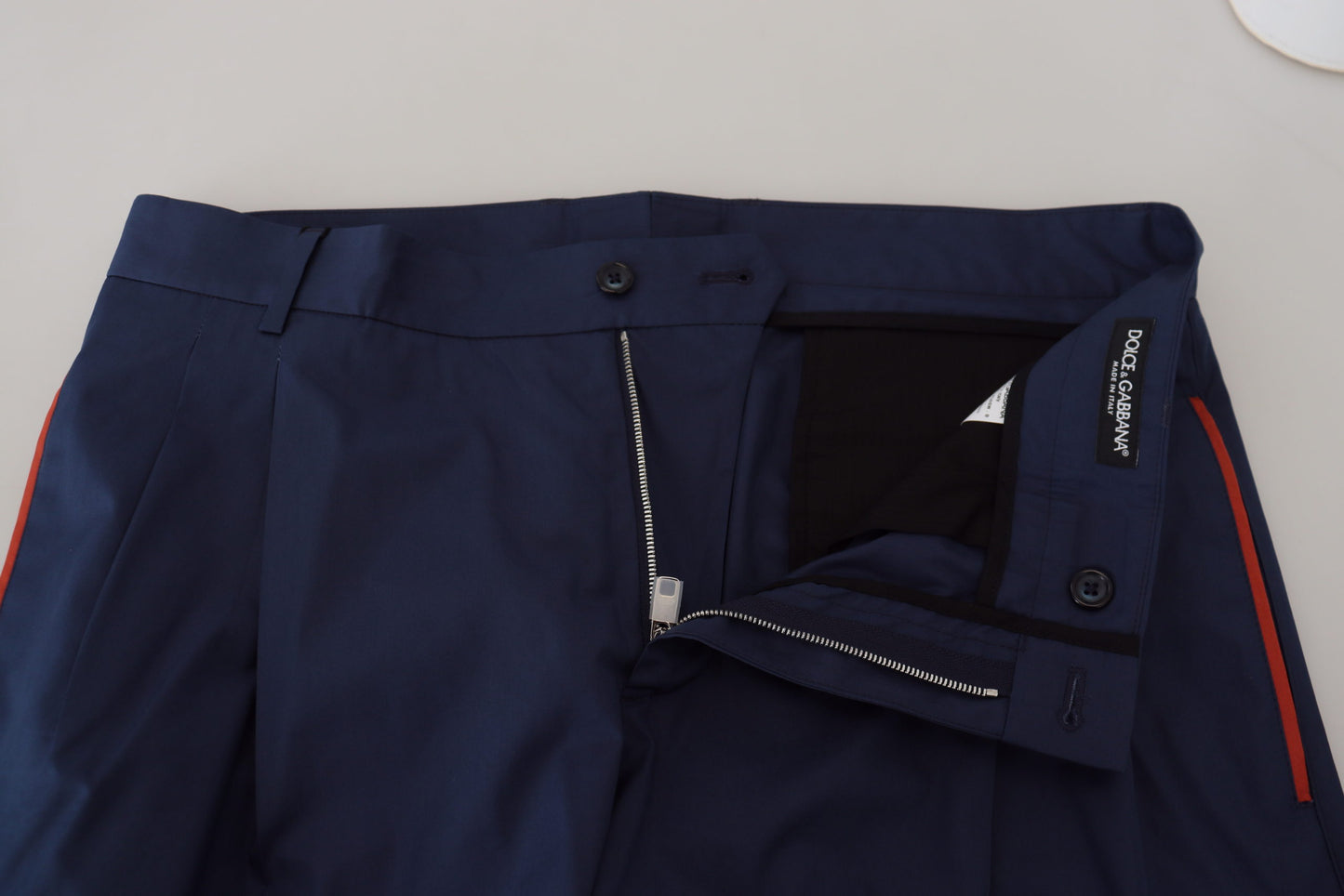 Pantaloni formali chino in cotone blu