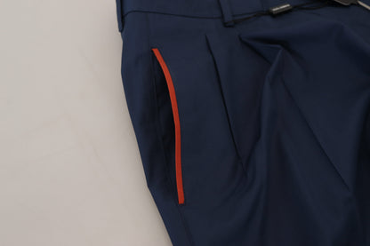 Pantaloni formali chino in cotone blu