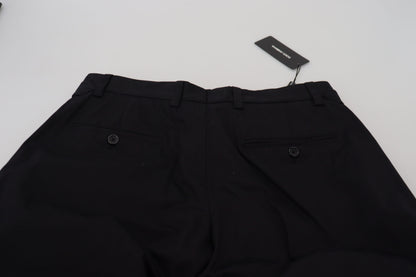 Pantaloni formali chino in cotone nero