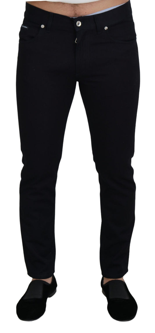 Jeans denim casual skinny in cotone nero