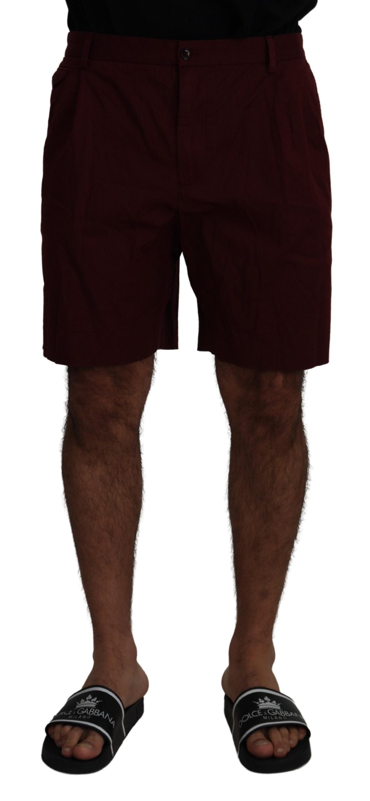 Dolce & Gabbana Elegant Maroon Cotton Blend Shorts