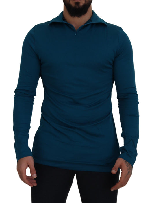 Dolce &amp; Gabbana Eleganter blauer Baumwollpullover