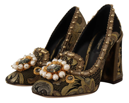 Dolce &amp; Gabbana Elegante Pumps aus goldenem Jacquard-Brokat