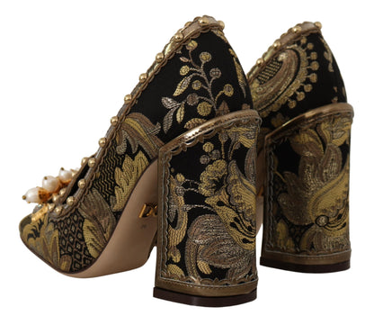 Dolce &amp; Gabbana Elegante Pumps aus goldenem Jacquard-Brokat