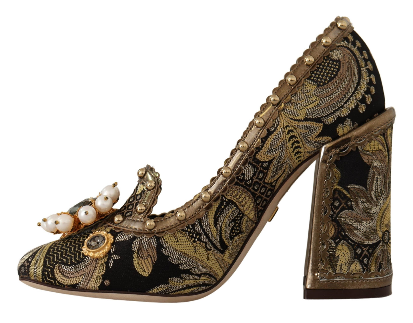 Dolce &amp; Gabbana Elegante Pumps aus goldenem Jacquard-Brokat