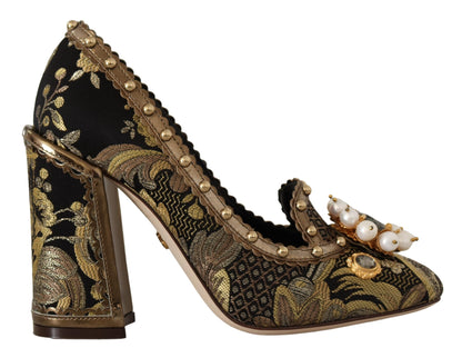 Dolce &amp; Gabbana Elegante Pumps aus goldenem Jacquard-Brokat