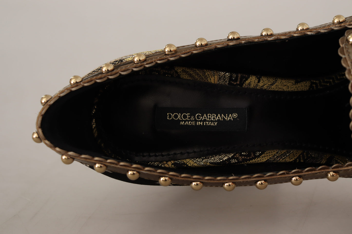 Dolce &amp; Gabbana Elegante Pumps aus goldenem Jacquard-Brokat