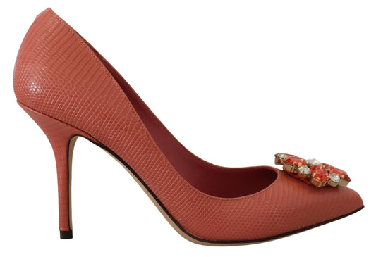 Dolce &amp; Gabbana – Pumps aus exotischem Leder in Rosa