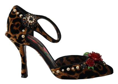 Dolce &amp; Gabbana – Schicke Sandalen mit Knöchelriemen und Leopardenmuster