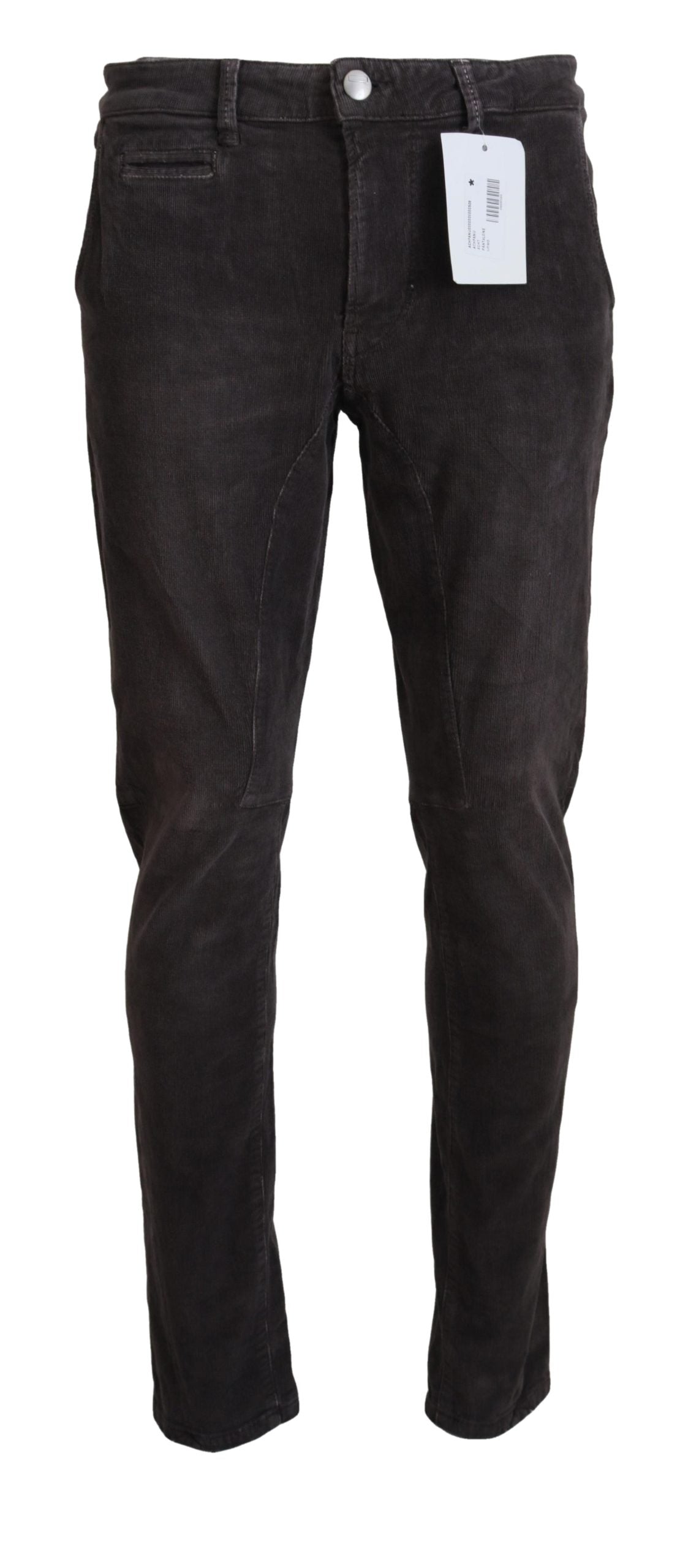 Pantaloni casual da uomo dal taglio dritto in cotone marrone