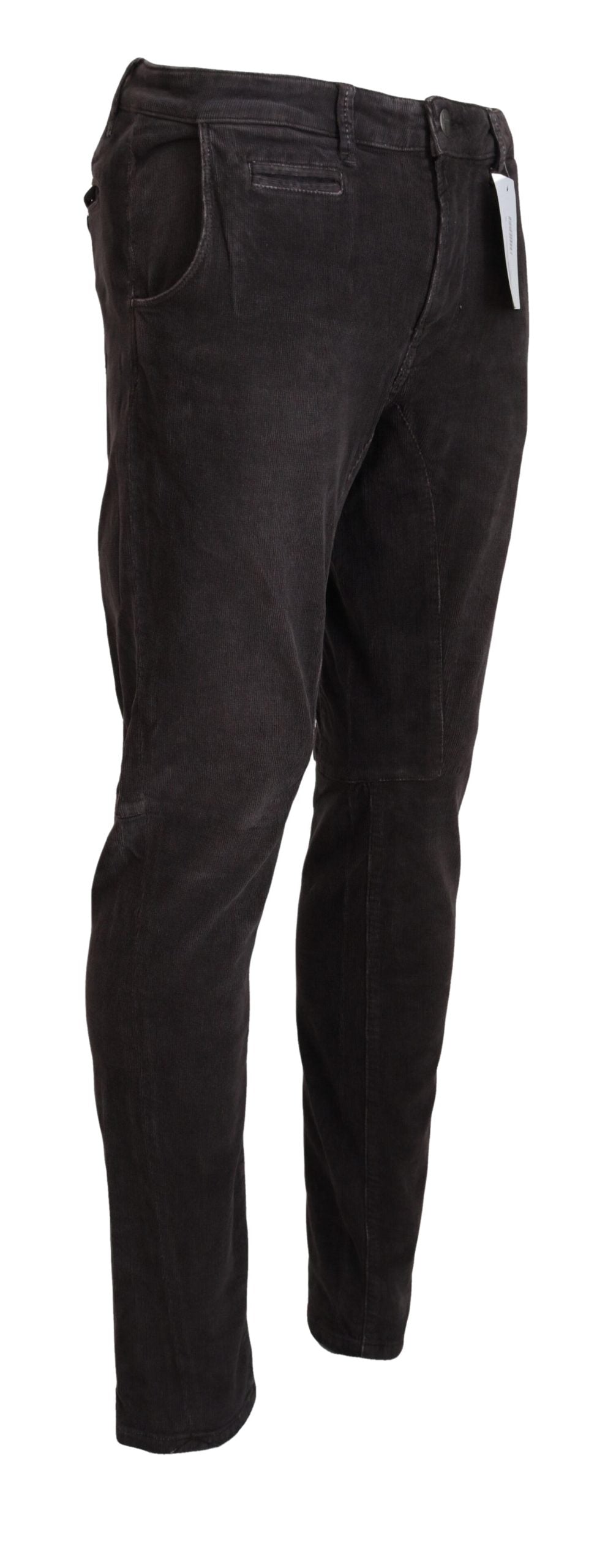 Pantaloni casual da uomo dal taglio dritto in cotone marrone