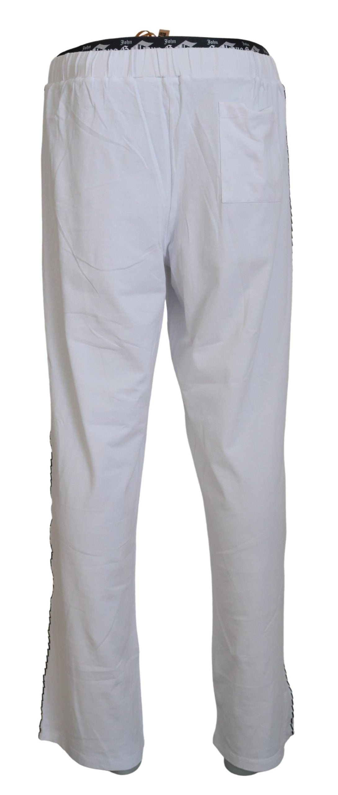 Pantaloni larghi da uomo con logo in cotone bianco