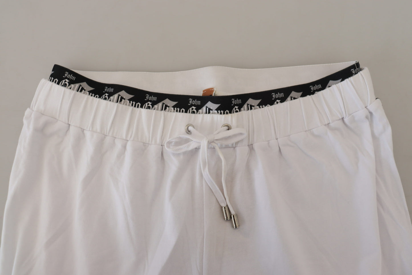 Pantaloni larghi da uomo con logo in cotone bianco