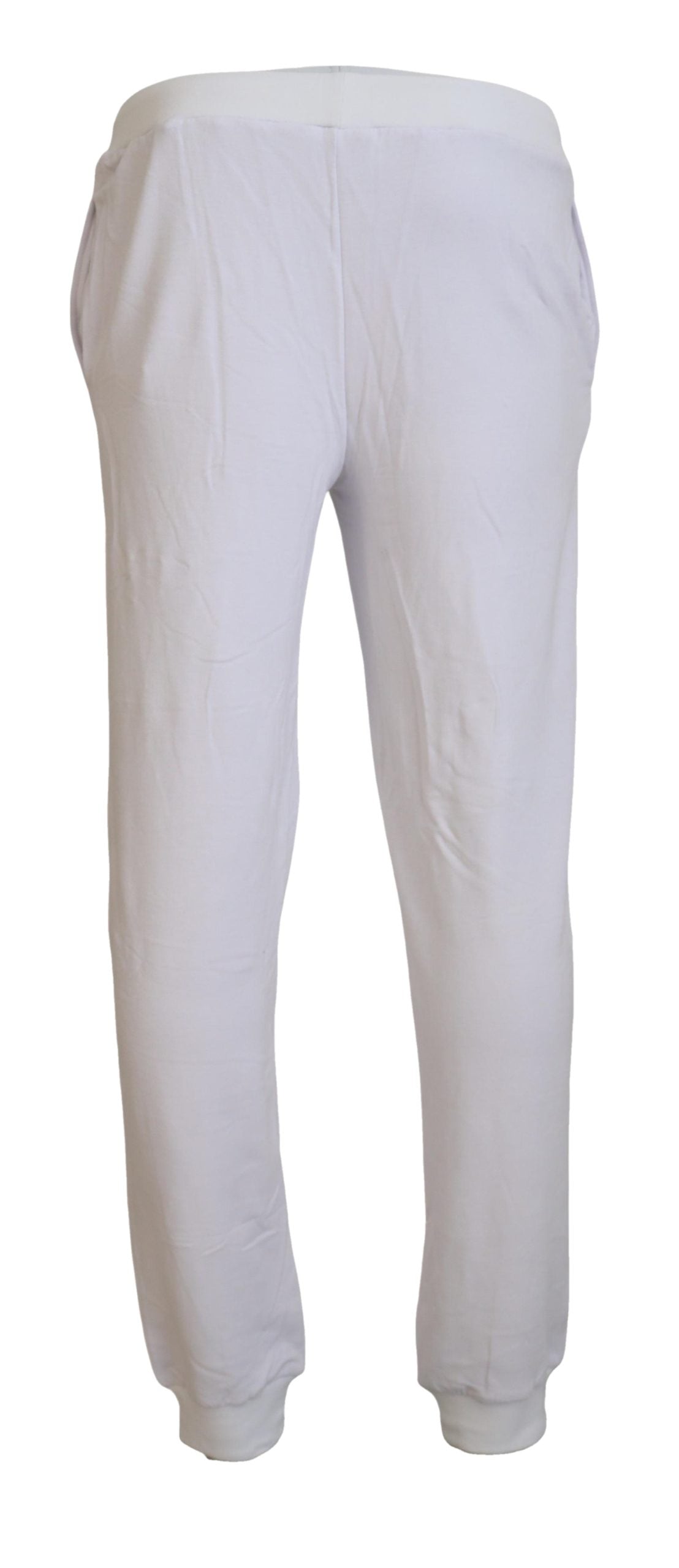 Pantaloni jogger da uomo con logo in cotone bianco