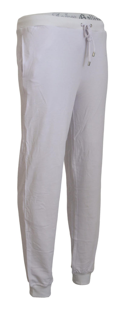 Pantaloni jogger da uomo con logo in cotone bianco