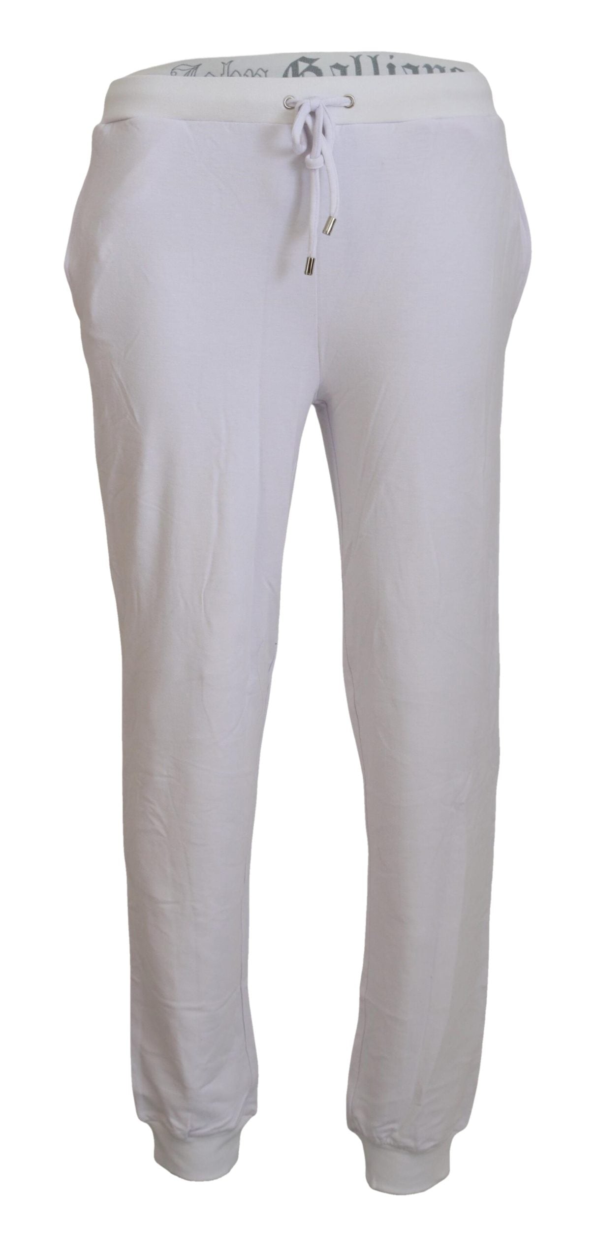 Pantaloni jogger da uomo con logo in cotone bianco