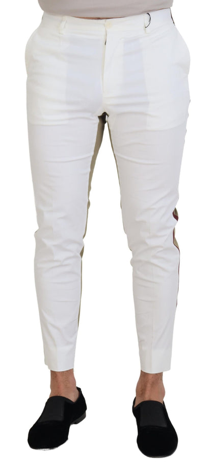 Pantaloni chino slim fit bianchi marroni