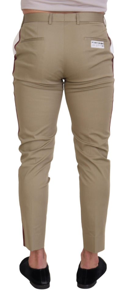 Pantaloni chino slim fit bianchi marroni