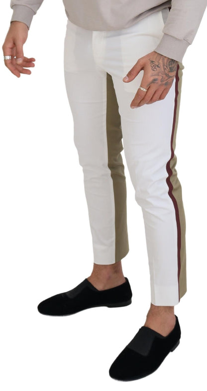 Pantaloni chino slim fit bianchi marroni