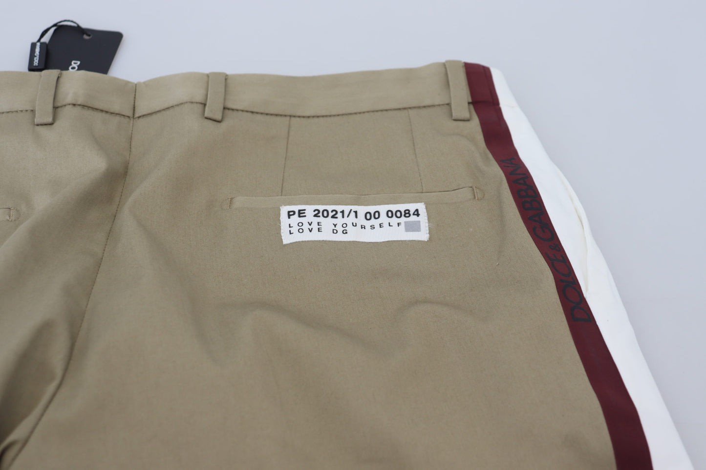 Pantaloni chino slim fit bianchi marroni