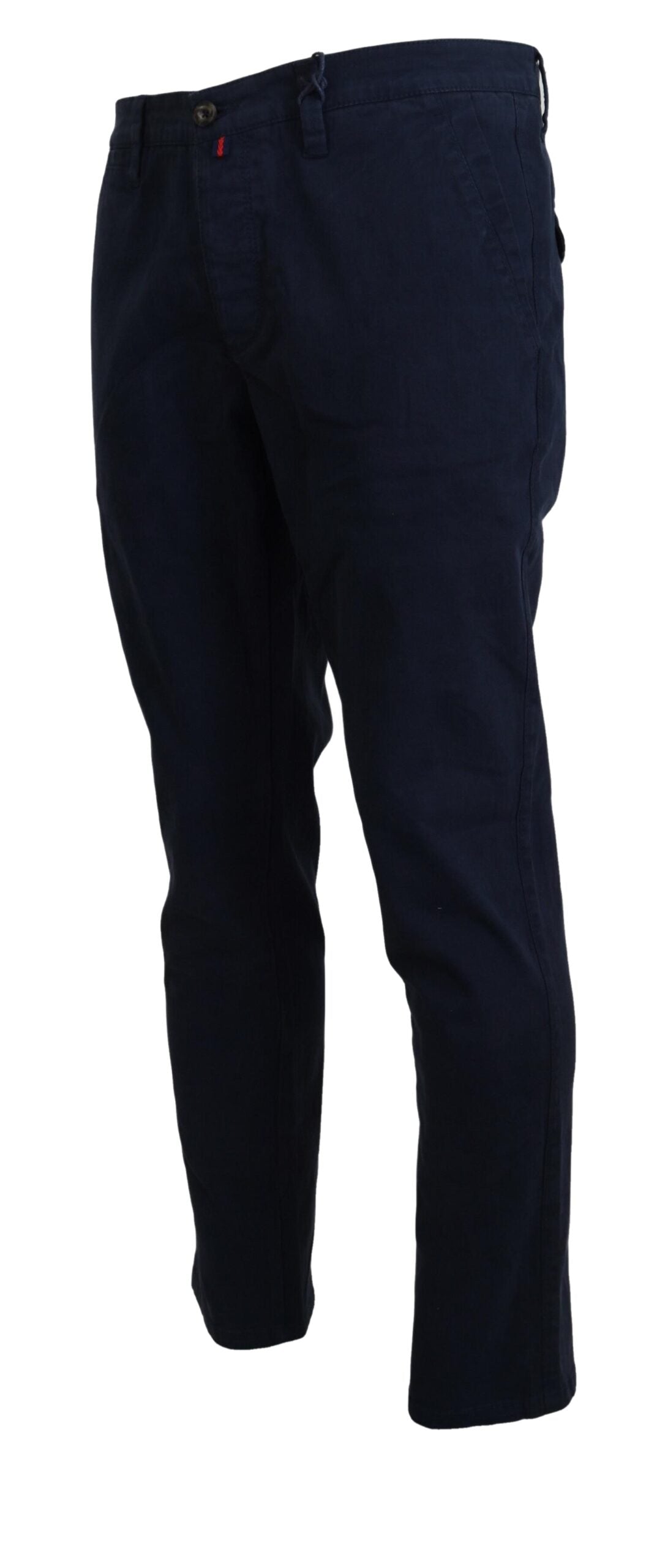 Pantaloni eleganti casual da uomo dal taglio dritto in cotone blu